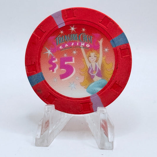 Treasure Chest Kenner Louisiana 1999 $5 Casino Chip