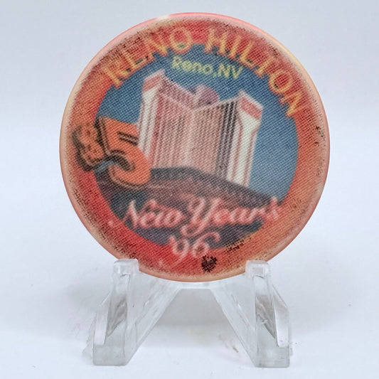 Hilton Resort Reno Nevada 1996 'New Years' LE $5 Casino Chip N9941