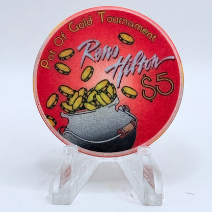 Hilton Resort Reno Nevada 1997 'Pot Of Gold Tournament' LE $5 Casino Chip N9942