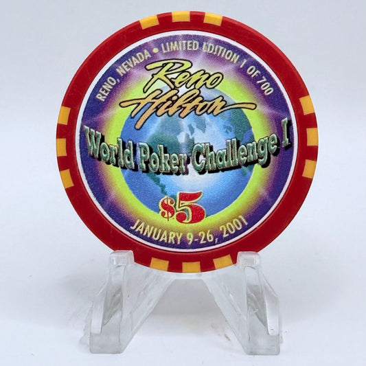 Hilton Resort Reno Nevada 2001 'World Poker Challenge' LE $5 Casino Chip V9027