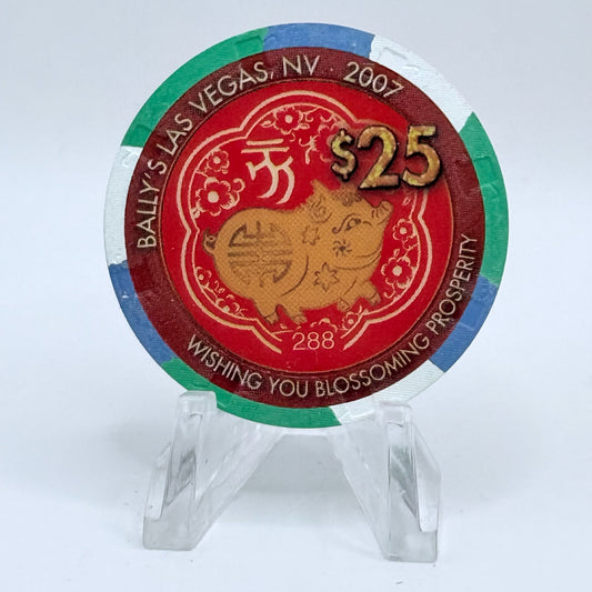 Bally's Las Vegas Nevada 2007 'Year Of The Pig' LE $25 Casino Chip E7756