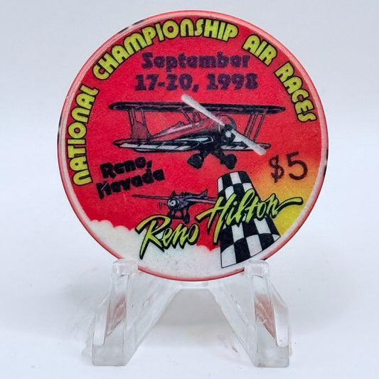 Hilton Resort Reno Nevada 1998 'National Championship Air Races' LE $5 Casino Chip V2778