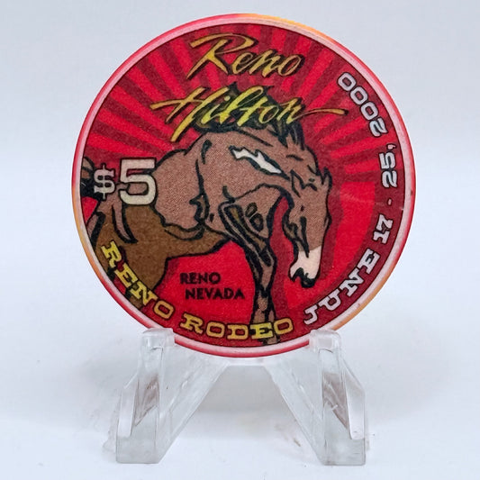 Hilton Resort Reno Nevada 2000 'Reno Rodeo' LE $5 Casino Chip V4570