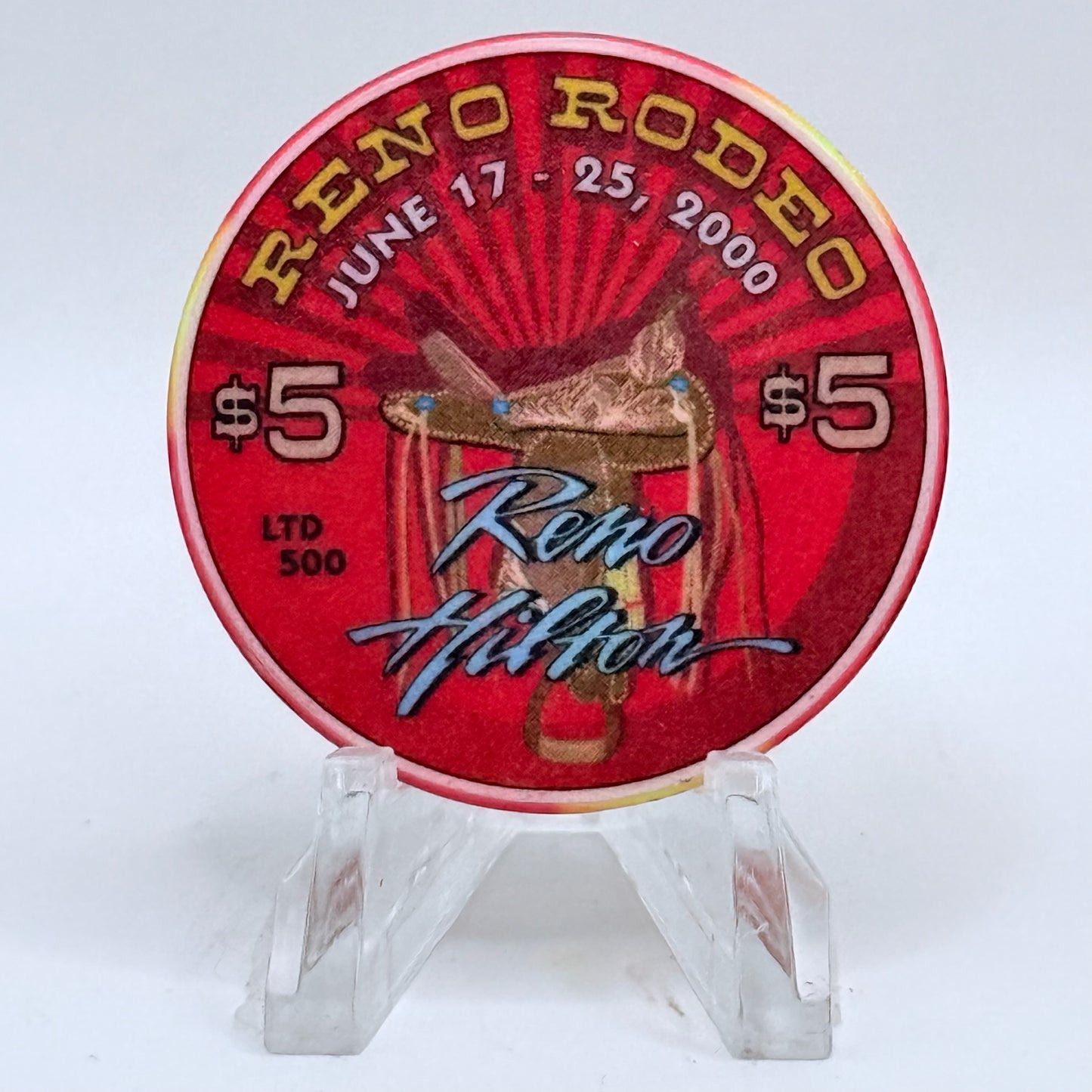 Hilton Resort Reno Nevada 2000 'Reno Rodeo' LE $5 Casino Chip V4570
