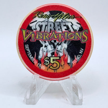 Hilton Resort Reno Nevada 1998 'Street Vibrations' LE $5 Casino Chip V2780