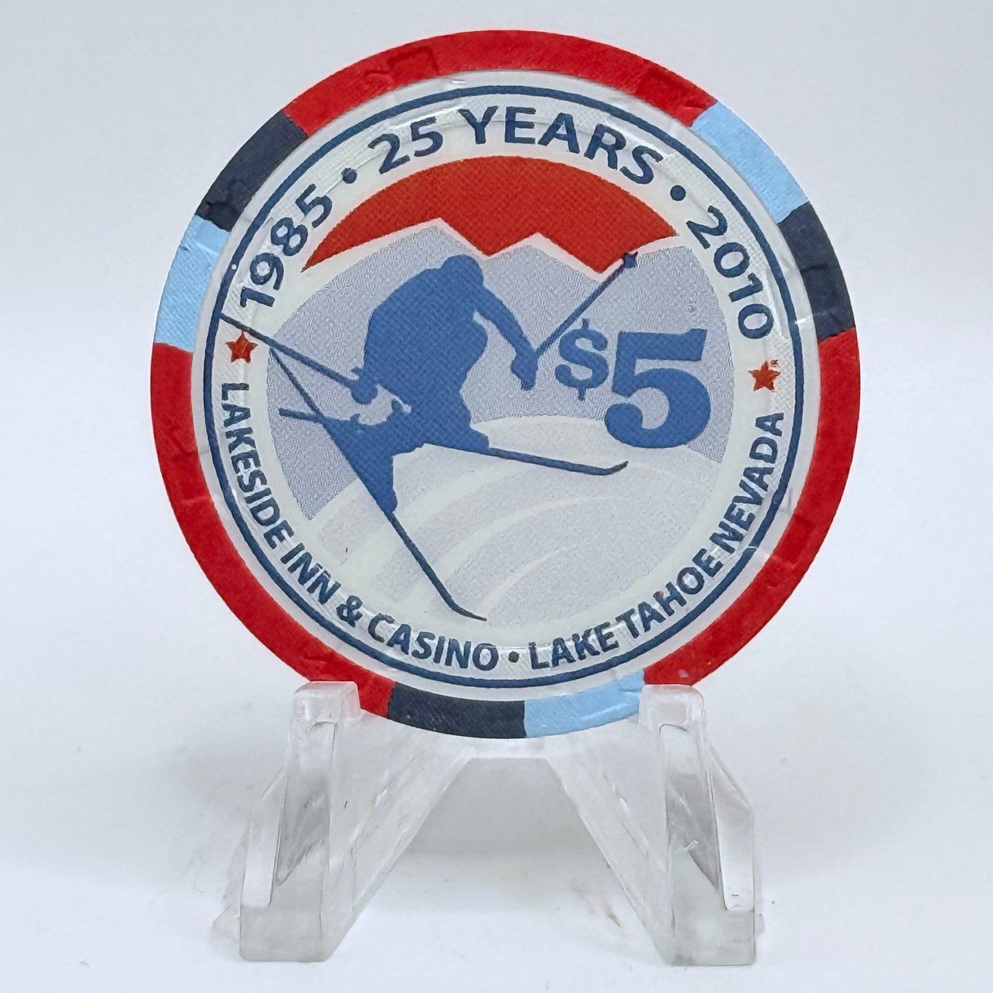 Lakeside Inn Lake Tahoe Nevada 2010 '25 Years' $5 Casino Chip D0066