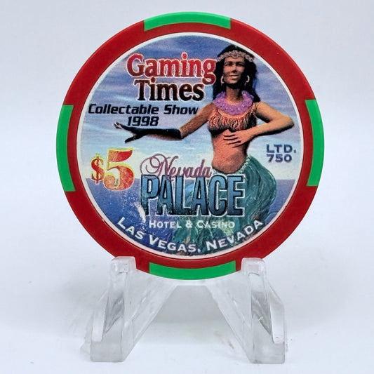 Nevada Palace Las Vegas Nevada 1998 'Gaming Times Collectable Show' LE $5 Casino Chip V3143