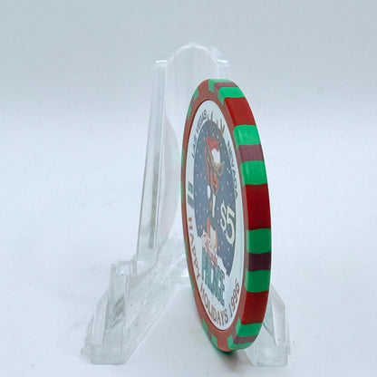 Nevada Palace Las Vegas Nevada 1996 'Happy Holidays - Christmas' LE $5 Casino Chip N8823