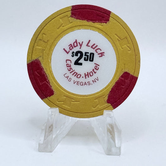 Lady Luck Las Vegas Nevada 1980s $2.50 Casino Chip N1841