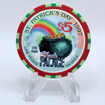 Nevada Palace Las Vegas Nevada 1997 'St. Patrick's Day' LE $5 Casino Chip N8825