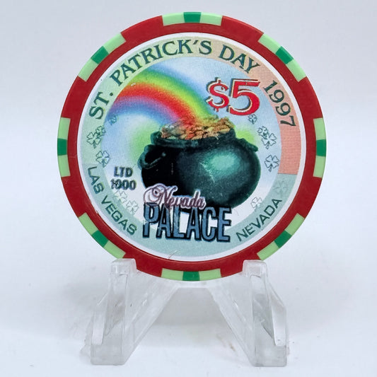 Nevada Palace Las Vegas Nevada 1997 'St. Patrick's Day' LE $5 Casino Chip N8825