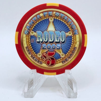 Santa Fe Station Las Vegas Nevada 2005 'Rodeo' LE $5 Casino Chip E8357