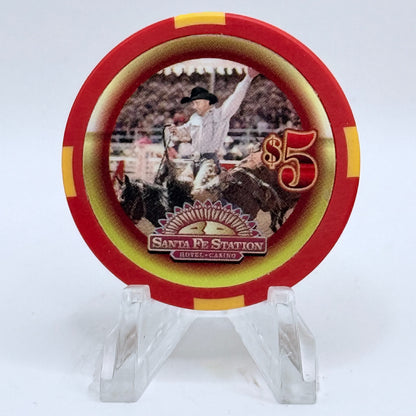 Santa Fe Station Las Vegas Nevada 2005 'Rodeo' LE $5 Casino Chip E8357
