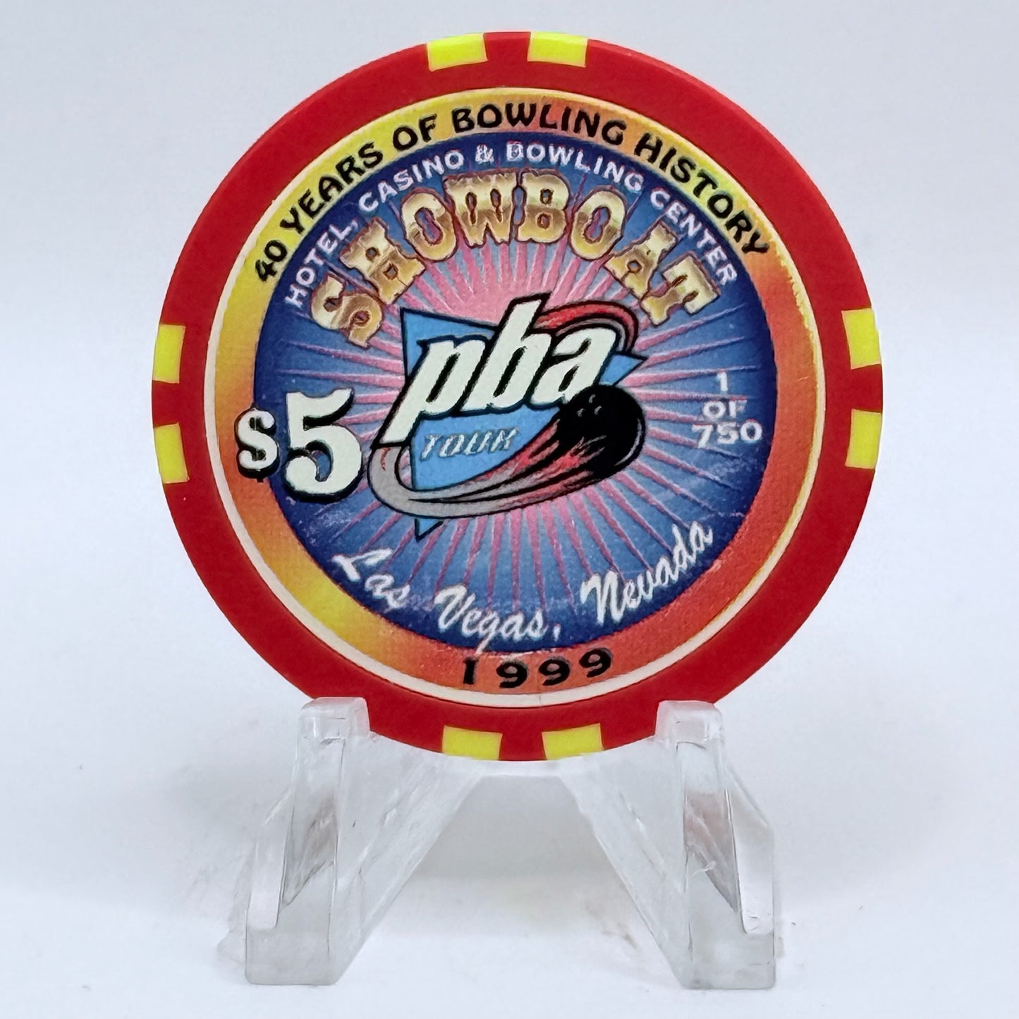 Showboat Las Vegas Nevada 1999 'PBA Tour' LE $5 Casino Chip V5550