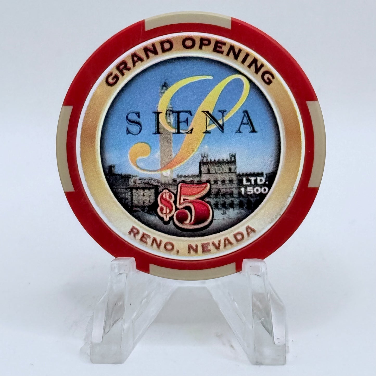 Siena Reno Nevada 2001 'Grand Opening' LE $5 Casino Chip V9760