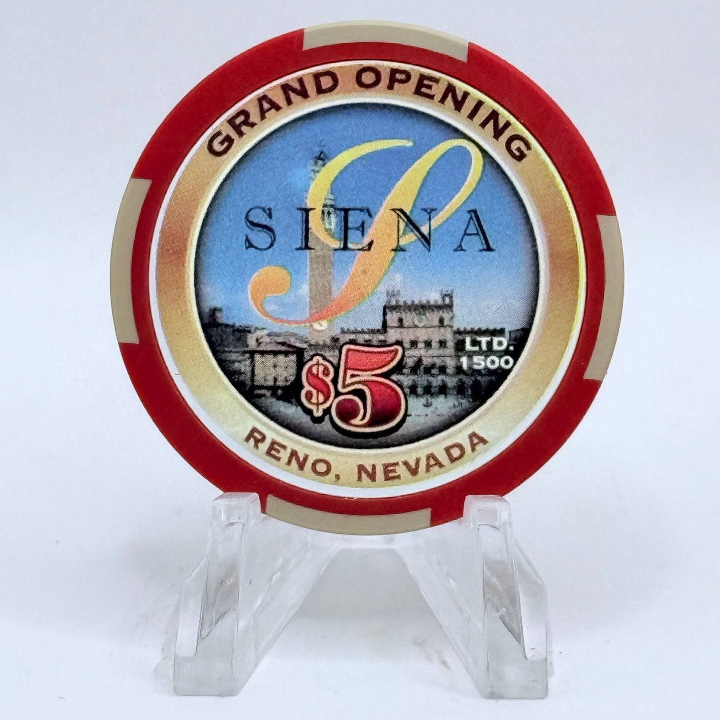 Siena Reno Nevada 2001 'Grand Opening' LE $5 Casino Chip V9760