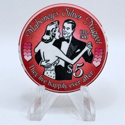 Mahoney's Silver Nugget N. Las Vegas Nevada 2003 'Valentines Day' LE $5 Casino Chip E2528