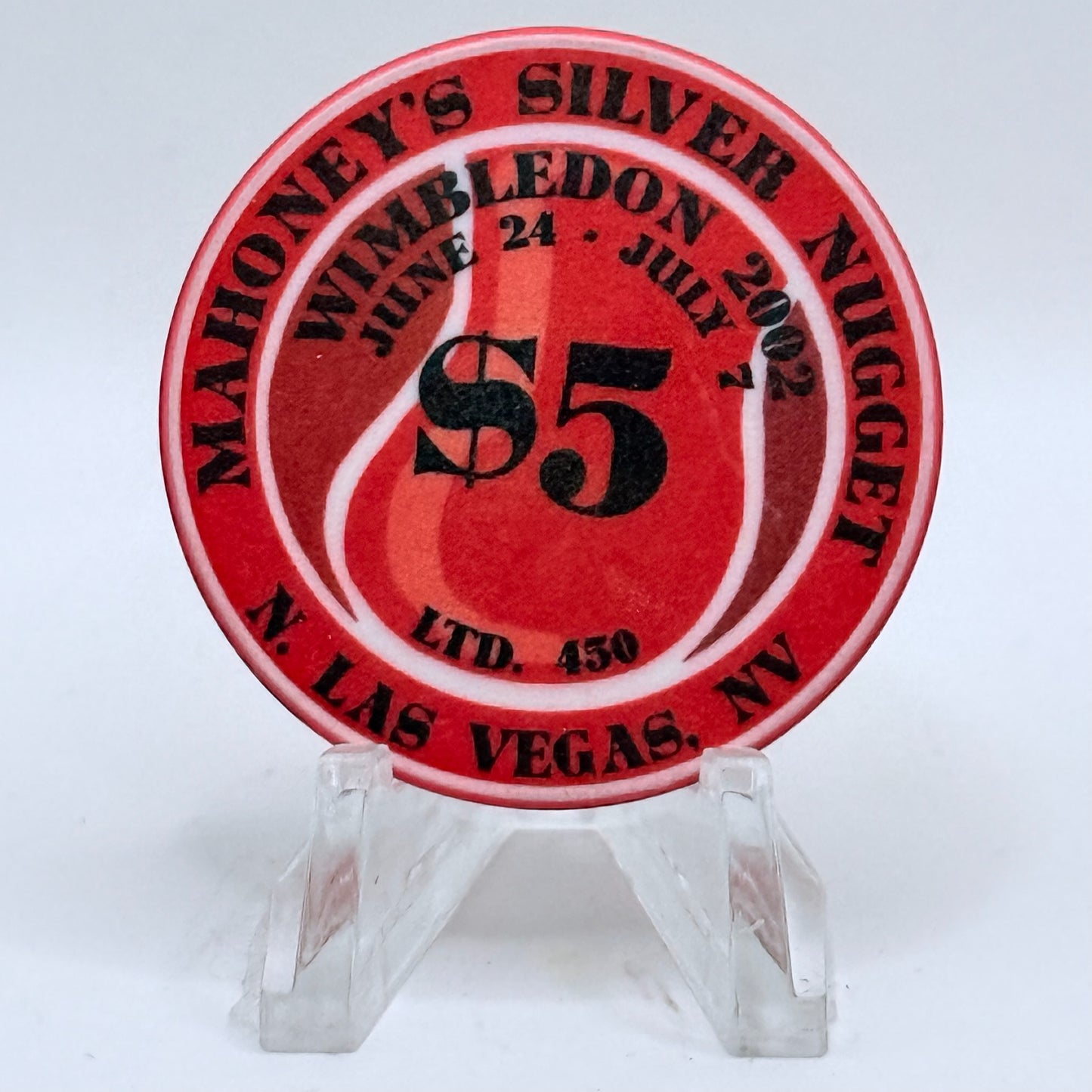 Mahoney's Silver Nugget N. Las Vegas Nevada 2002 'Wimbledon' LE $5 Casino Chip E2529