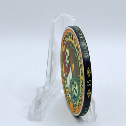 Mahoney's Silver Nugget N. Las Vegas Nevada 1999 'Midnight At Mahoney's' LE $5 Casino Chip V5577