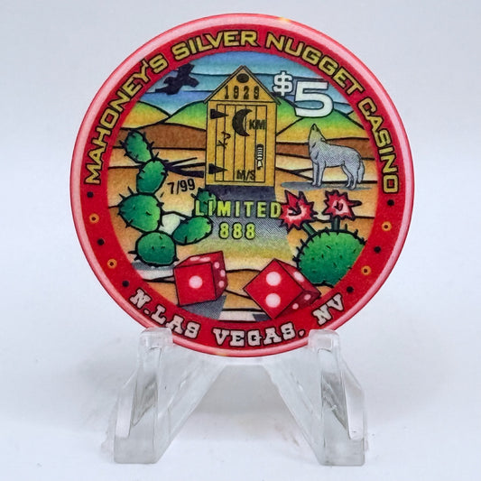 Mahoney's Silver Nugget N. Las Vegas Nevada 1999 LE $5 Casino Chip V5573