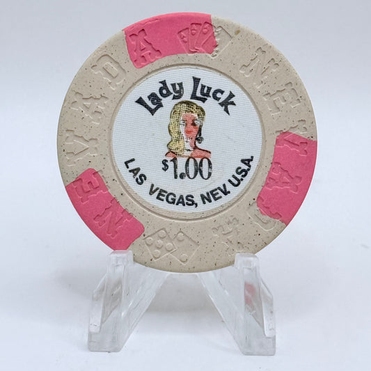Lady Luck Casino Las Vegas Nevada 1973 $1 Casino Chip N5988