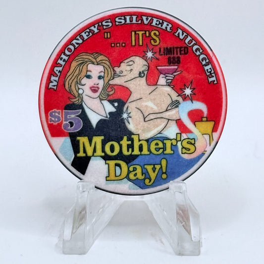 Mahoney's Silver Nugget N. Las Vegas Nevada 1998 'Mothers Day' LE $5 Casino Chip V1525