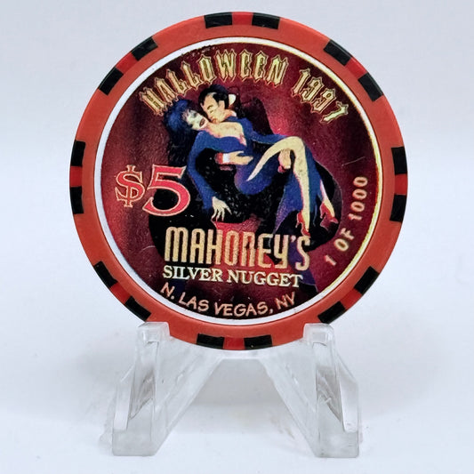 Mahoney's Silver Nugget N. Las Vegas Nevada 1997 'Halloween' LE $5 Casino Chip V1518