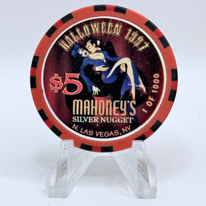 Mahoney's Silver Nugget N. Las Vegas Nevada 1997 'Halloween' LE $5 Casino Chip V1518
