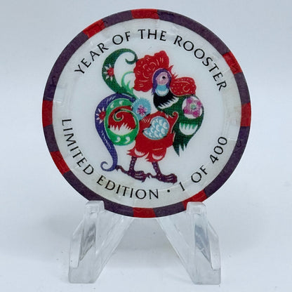 Crystal Park Casino Crystal City California 1996 'Year Of Rooster' LE $25 Casino Chip