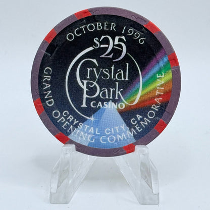 Crystal Park Casino Crystal City California 1996 'Year Of Rooster' LE $25 Casino Chip