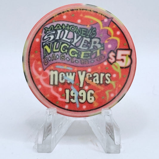Mahoney's Silver Nugget N. Las Vegas Nevada 1996 'New Years' LE $5 Casino Chip N0617
