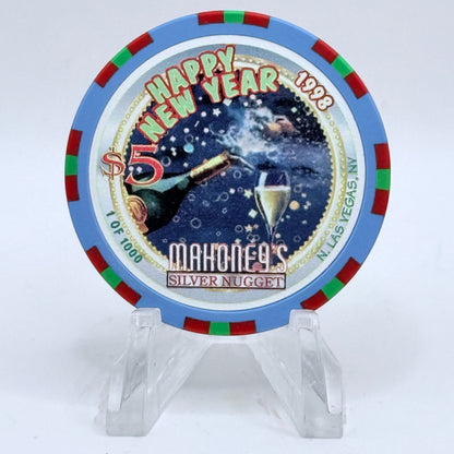 Mahoney's Silver Nugget N. Las Vegas Nevada 1997 'Christmas/ New Years' LE $5 Casino Chip V1523