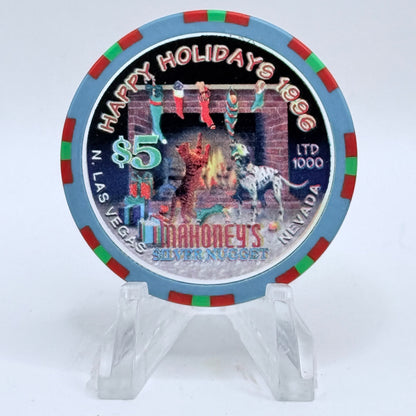 Mahoney's Silver Nugget N. Las Vegas Nevada 1996 'Christmas/ New Years' LE $5 Casino Chip N9107