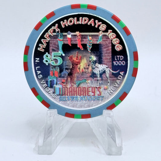 Mahoney's Silver Nugget N. Las Vegas Nevada 1996 'Christmas/ New Years' LE $5 Casino Chip N9107