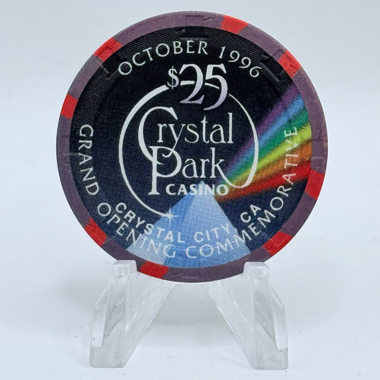 Crystal Park Casino Crystal City California 1996 'Year Of Dog' LE $25 Casino Chip