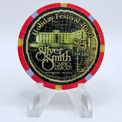 Silver Smith Wendover Nevada 2000 'Holiday Festival' LE $5 Casino Chip V7315