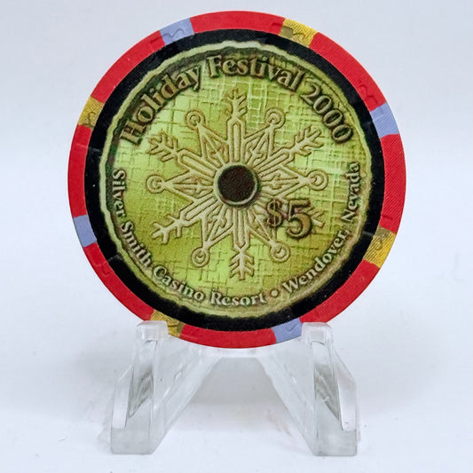Silver Smith Wendover Nevada 2000 'Holiday Festival' LE $5 Casino Chip V7315
