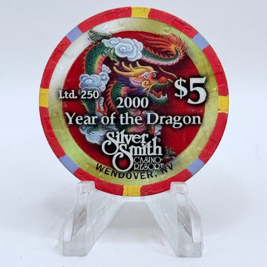 Silver Smith Wendover Nevada 2000 'Year of the Dragon' LE $5 Casino Chip V5596