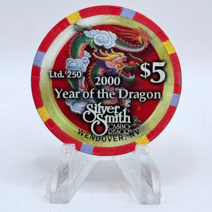 Silver Smith Wendover Nevada 2000 'Year of the Dragon' LE $5 Casino Chip V5596