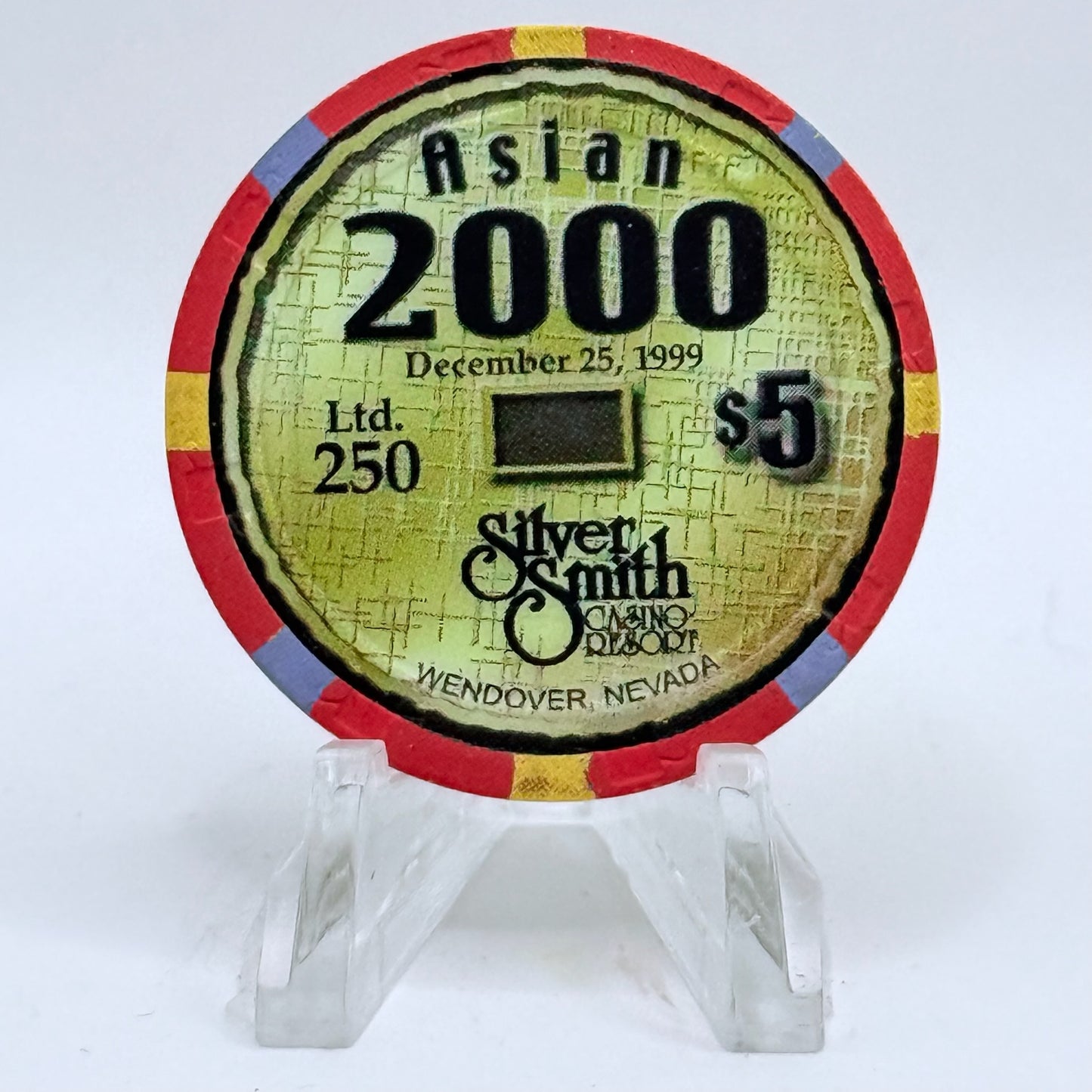 Silver Smith Wendover Nevada 2000 LE $5 Casino Chip V5597