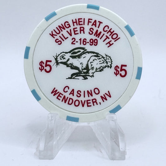 Silver Smith Wendover Nevada 1999 LE $5 Casino Chip V5595