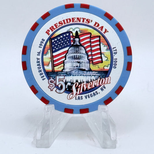 Silverton Las Vegas Nevada 1998 'President's Day' LE $5 Casino Chip V1542