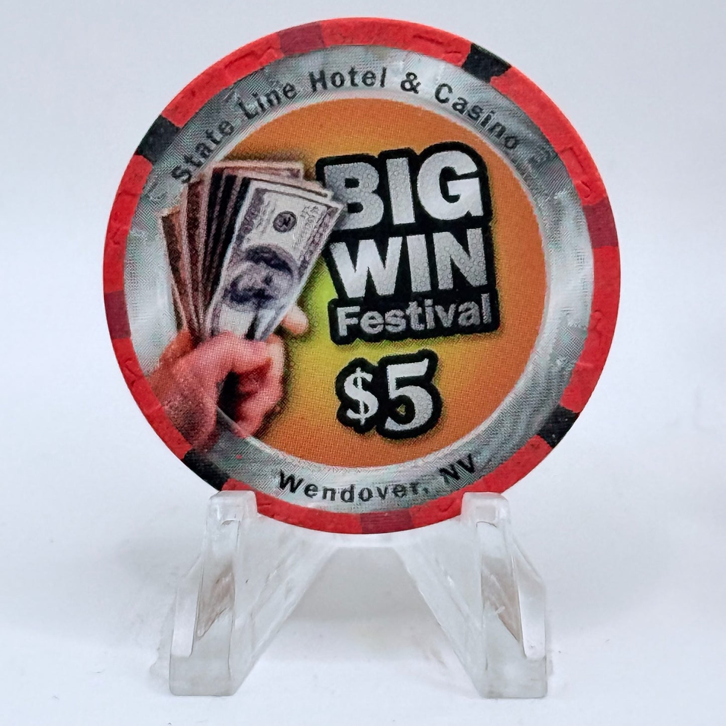 State Line Casino Wendover Nevada 'Big Win Festival' 2000 LE $5 Casino Chip V5662