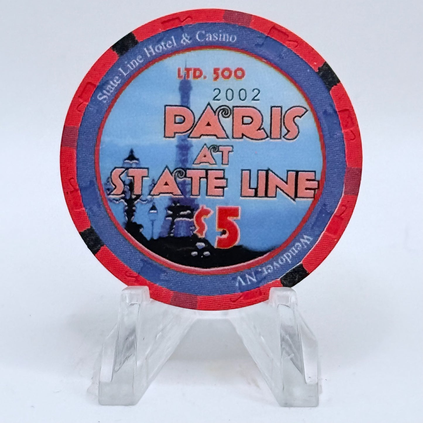 State Line Casino Wendover Nevada 2002 LE $5 Casino Chip E2651