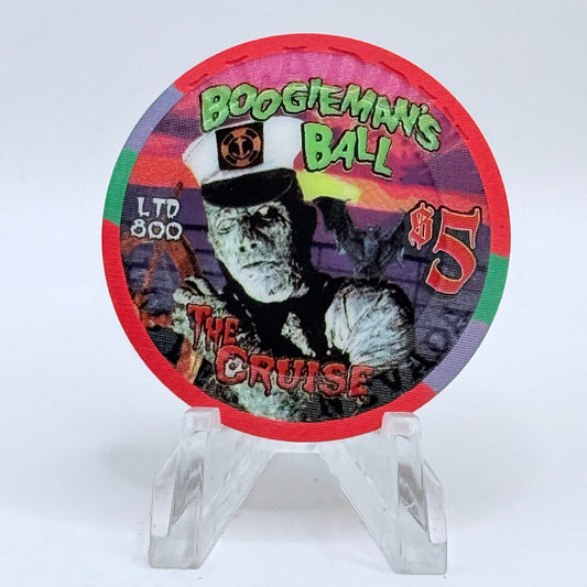 Aladdin Resort & Casino Las Vegas Nevada 2002 'Boogieman's Ball - Halloween' LE $5 Casino Chip E0013