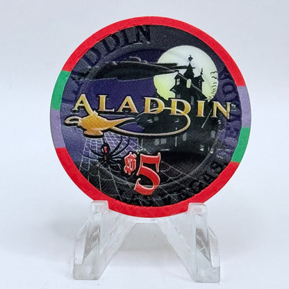 Aladdin Resort & Casino Las Vegas Nevada 2002 'Boogieman's Ball - Halloween' LE $5 Casino Chip E0013
