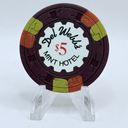 Mint Hotel"Del Webbs" Casino Las Vegas Nevada 1960's $5 Casino Chip N1930