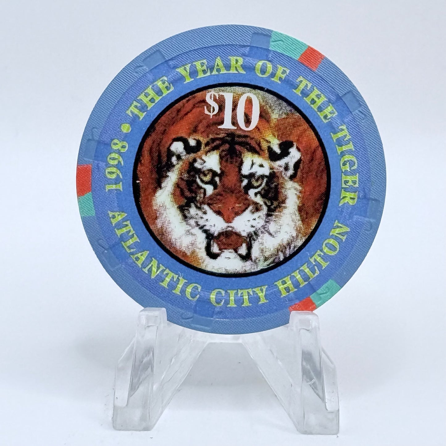 Atlantic City Hilton Atlantic City New Jersey 1998 'Year Of The Tiger' LE $10 Casino Chip