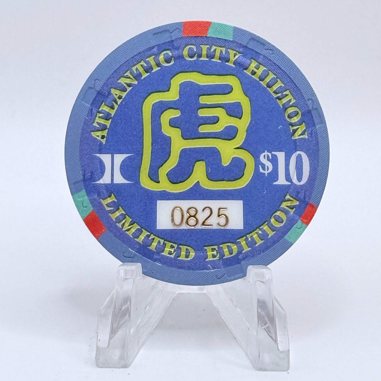 Atlantic City Hilton Atlantic City New Jersey 1998 'Year Of The Tiger' LE $10 Casino Chip