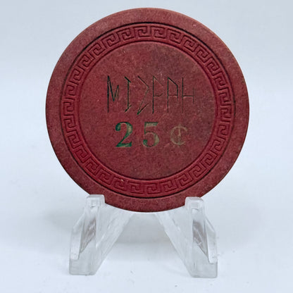 Mizpah Hotel Tonopah Nevada 1956 $0.25 Casino Chip N7374